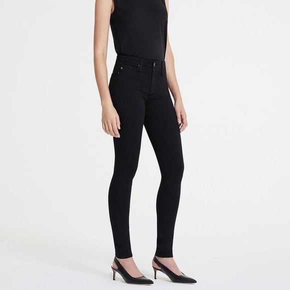 AG Farrah High Rise Black Skinny Jeans 28